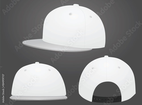 White baseball cap. grey visor. vector illustration