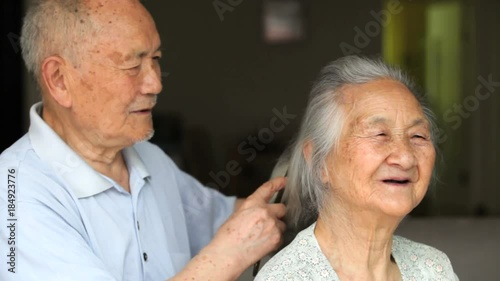 happy senior asian couple together