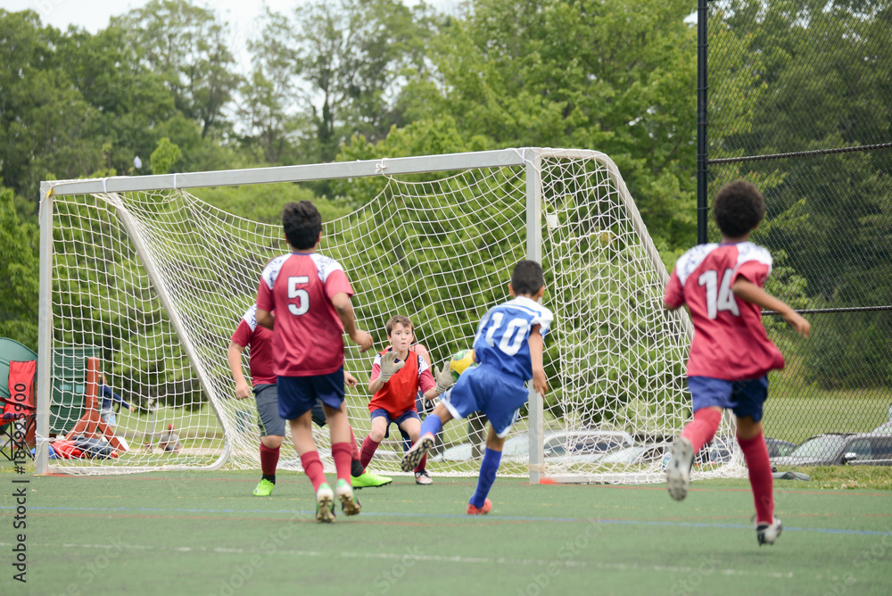 Obraz premium Striker takes a shot