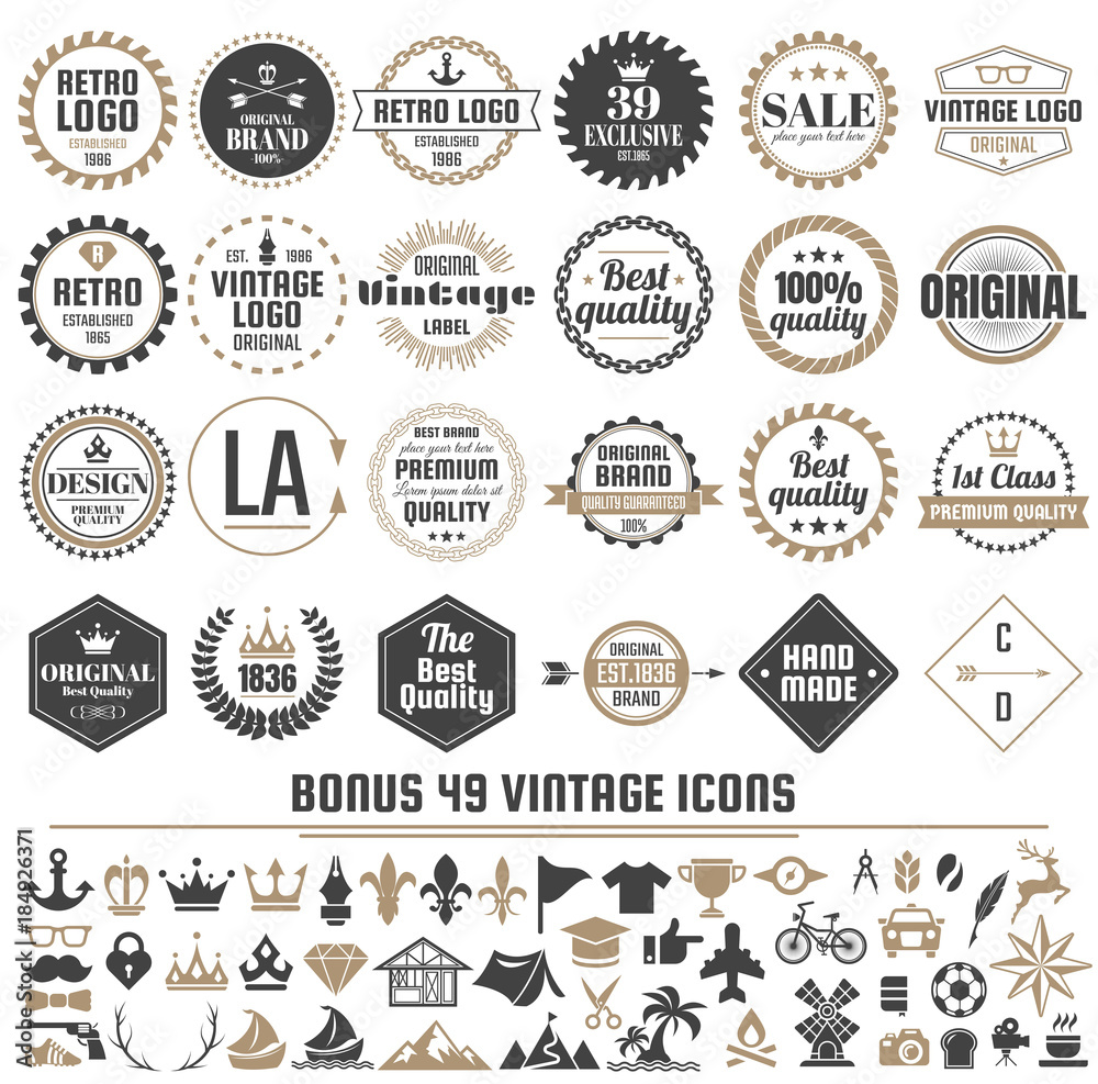 Obraz premium Vintage Retro Vector Labels for banner