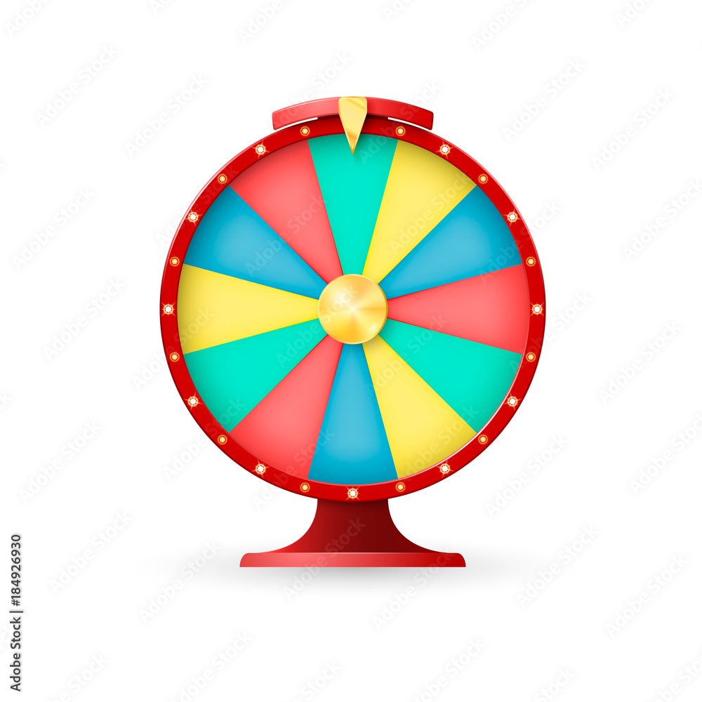 Casino equipment, wheel of fortune. Jackpot lacky winner. Vector illustration on white background Casino equipment, wheel of fortune. Jackpot lacky winner. Vector illustration on white background