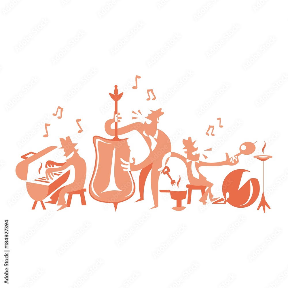 Fototapeta premium jazz band illustration