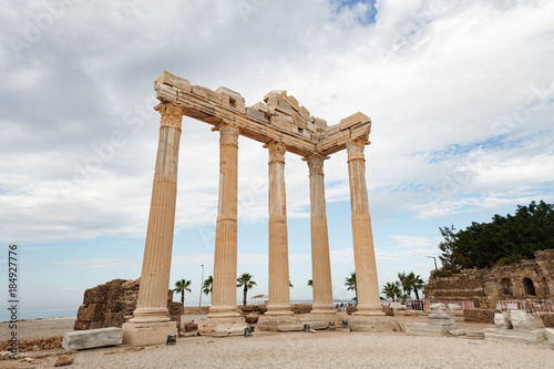 Columns of an ancient Greek temple, ruins