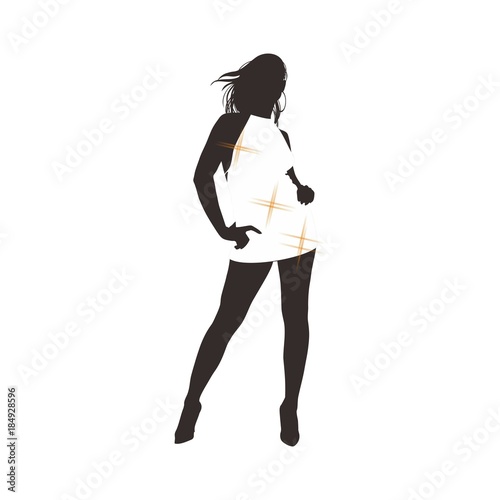 woman silhouette in mini skirt