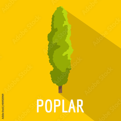 Poplar tree icon. Flat illustration of poplar tree vector icon for web