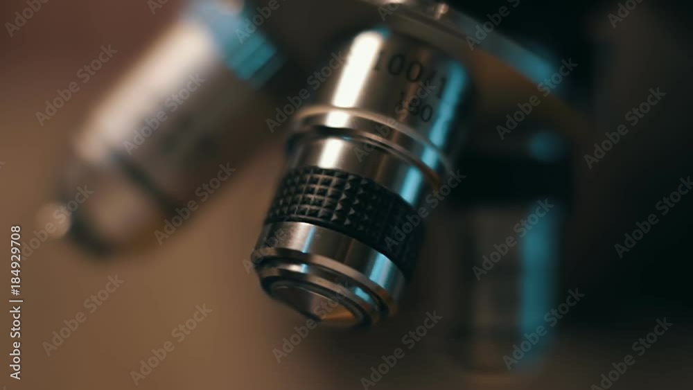 Lens of the microscope. Macro. Closeup. Shallow depth of field Lens of the microscope. Macro. Closeup. Shallow depth of field