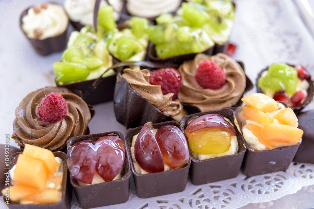sweet delicious canapés served on a plate sweet delicious canapés served on a plate