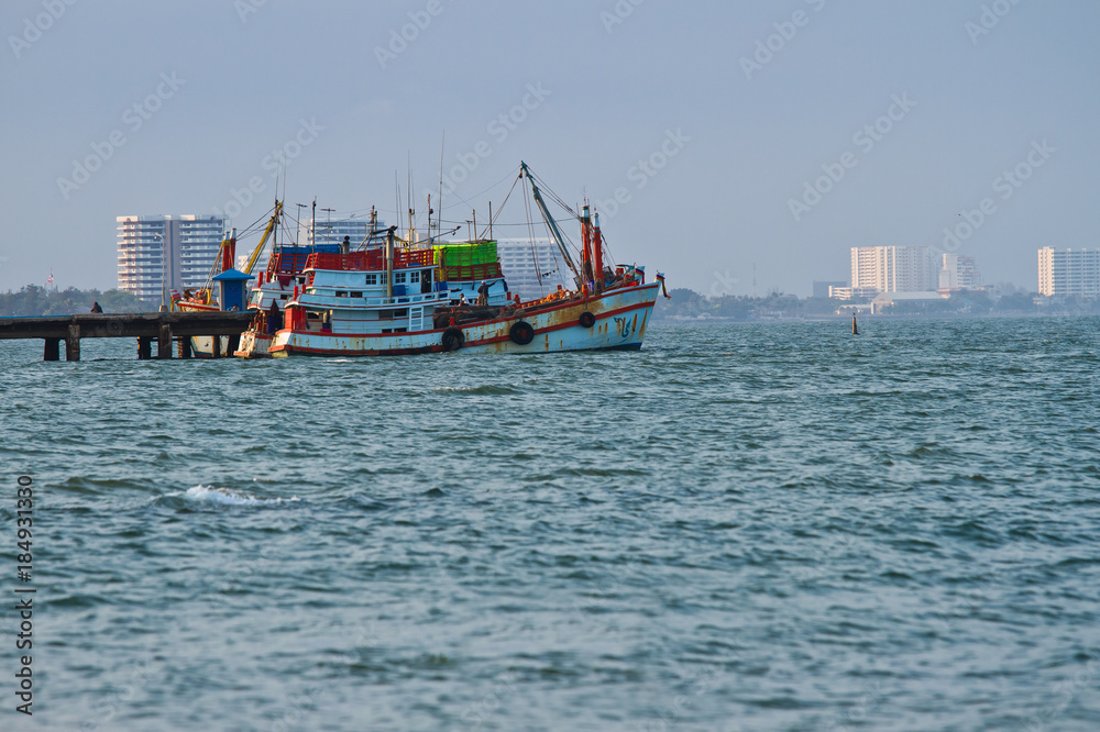 Fisher boat at Chuntabubi beach, Thailand