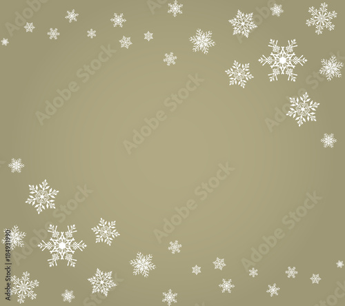 Christmas snowflakes background. Greeting card or invitation. Merry Christmas and Happy New Year. Elegant background, element for design.