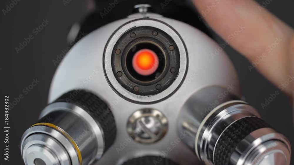 Lens of the microscope. Macro. Closeup. Shallow depth of field Lens of the microscope. Macro. Closeup. Shallow depth of field
