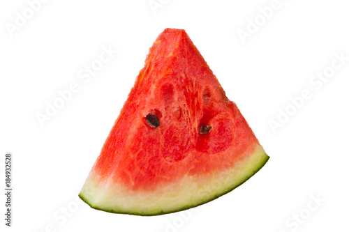 Water mellon on the dish on isolated white