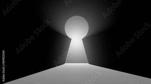Abstract background with keyhole. Digital illustration. 3d rendering