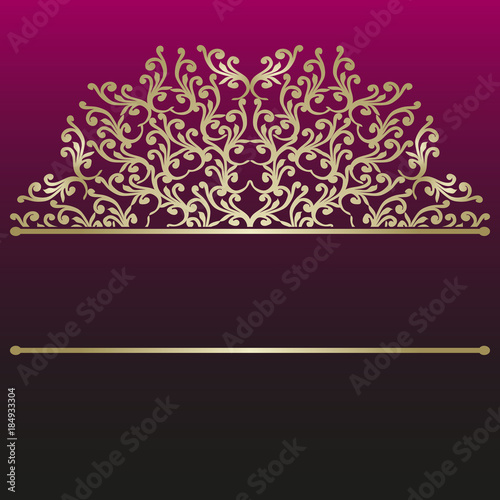 signboard name. Vector illustration. Romantic wedding invitation. Abstract round ornament. Good for design in business. Rich design.