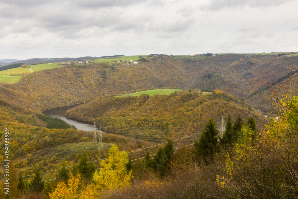 Naklejka premium Hiking the GR5 trail in the Benelux