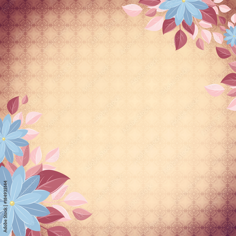 Obraz premium Decorative background with flowers, beige and cream