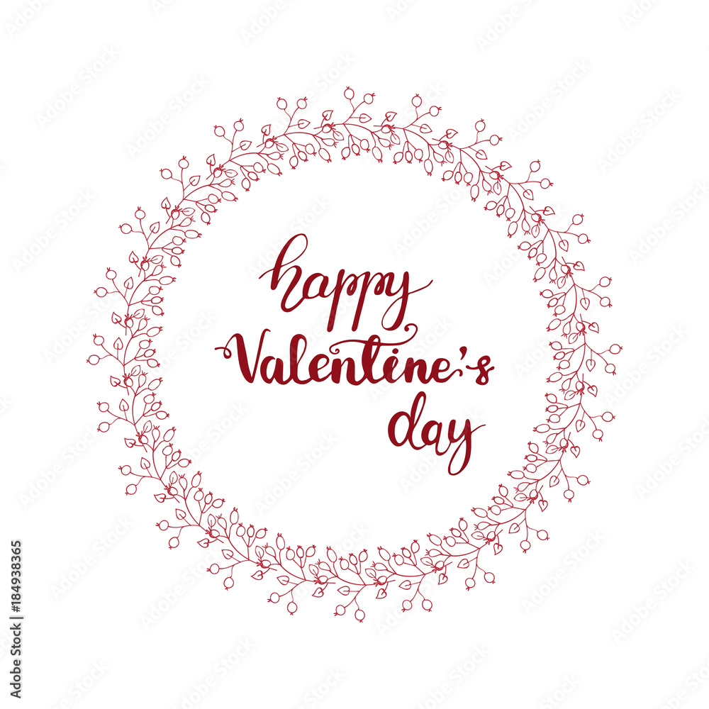 Greeting card design with lettering Happy Valentine's Day. Vector illustration. Greeting card design with lettering Happy Valentine's Day. Vector illustration.