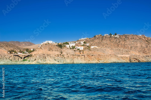 Mediterranean coastal sea view on sunny summer day
