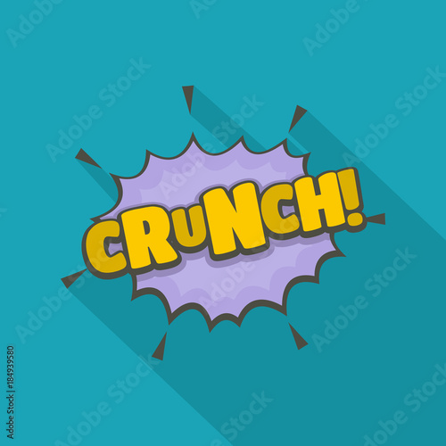 Comic boom crunch icon. Flat illustration of comic boom crunch vector icon for web