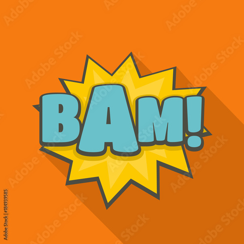 Comic boom bam icon. Flat illustration of comic boom bam vector icon for web