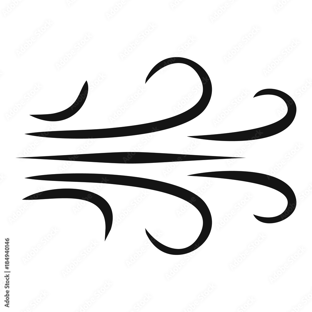 Wind icon. Simple illustration of wind vector icon for web Wind icon. Simple illustration of wind vector icon for web