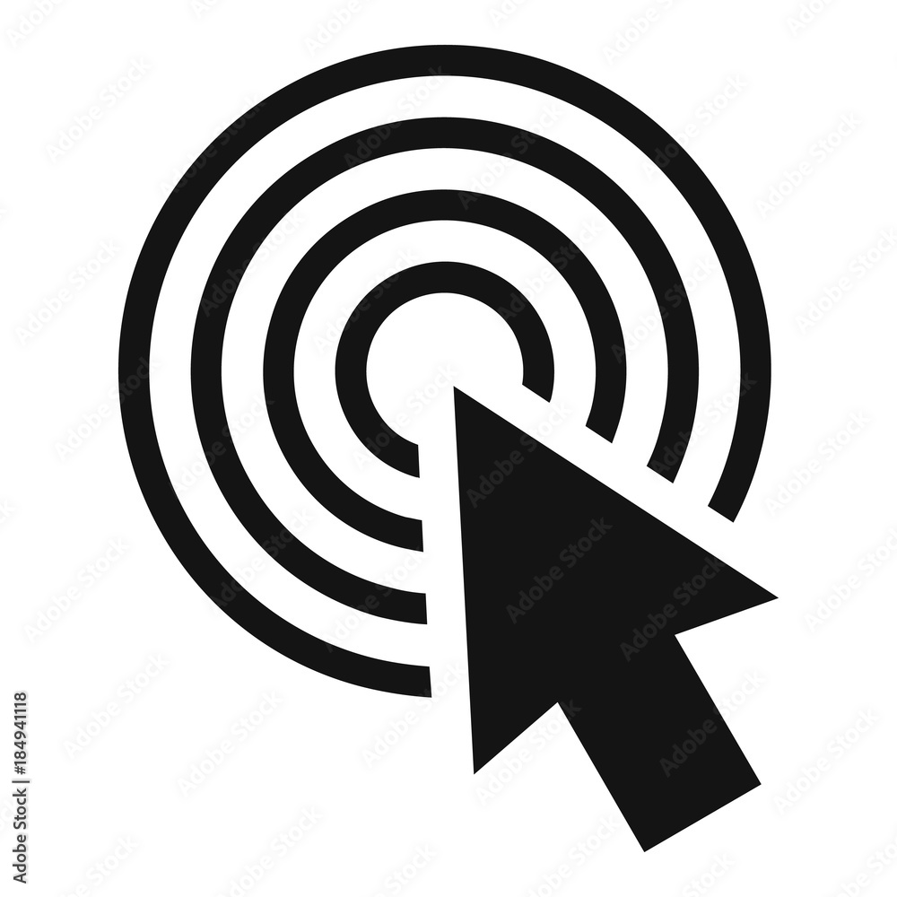 Cursor click round icon. Simple illustration of cursor click round vector icon for web Cursor click round icon. Simple illustration of cursor click round vector icon for web