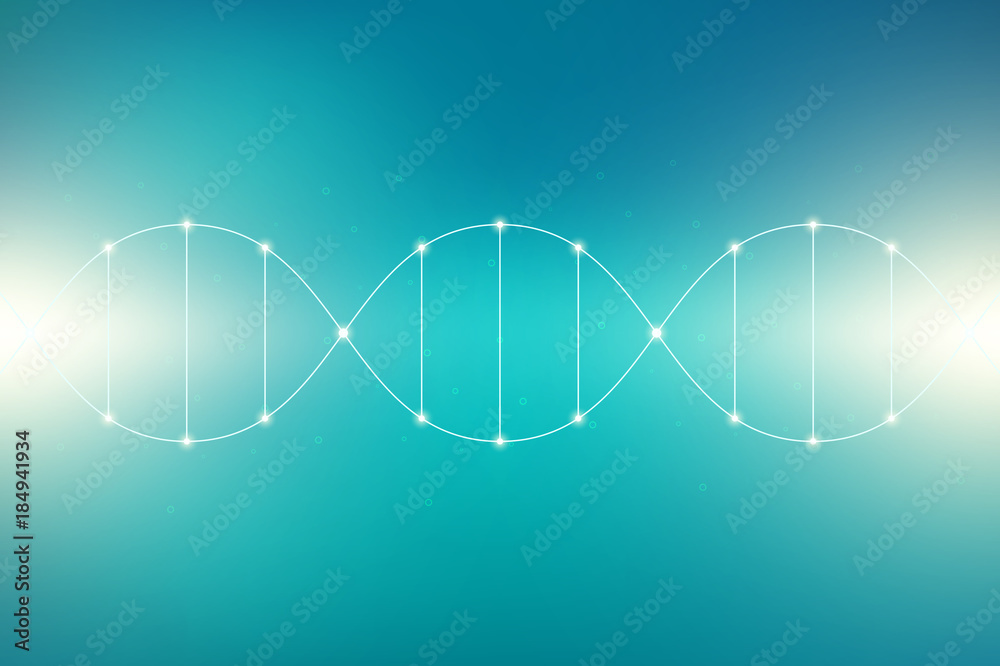 Fototapeta premium DNA spiral system, science and technology illustration.