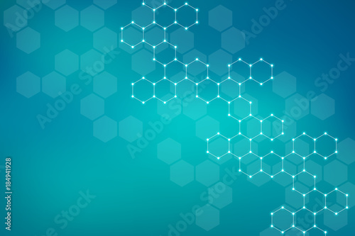 Abstract hexagonal background. Medical, scientific or technological concept. Geometric polygonal graphics. Illustration.