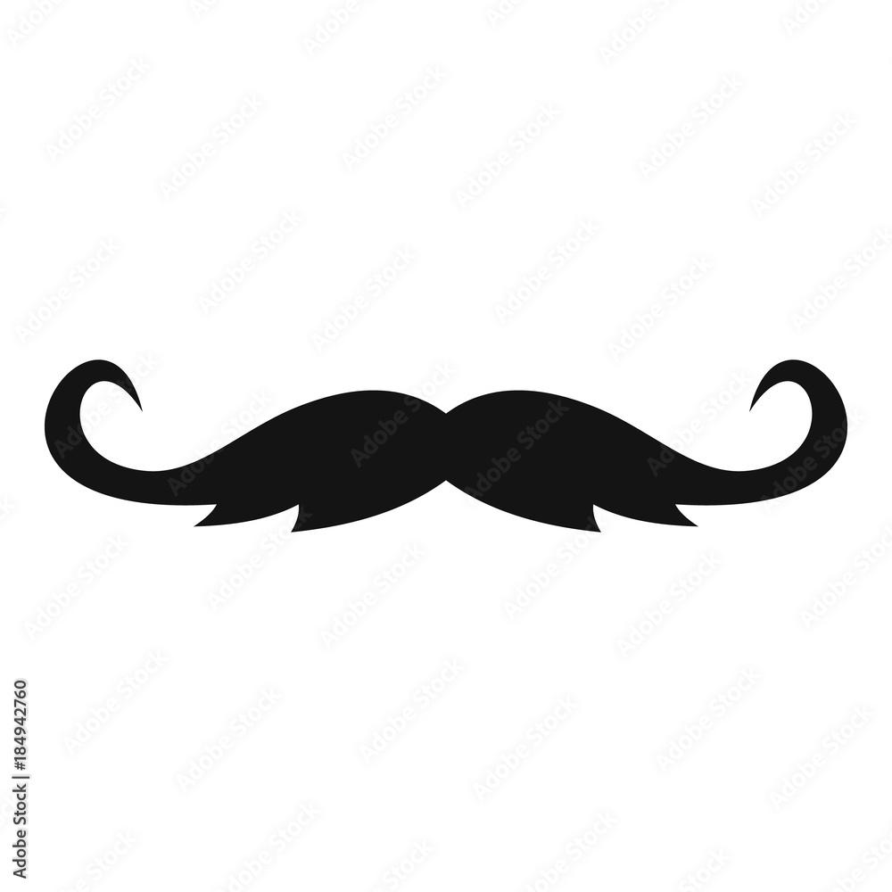 Curly mustache icon. Simple illustration of curly mustache vector icon for web Curly mustache icon. Simple illustration of curly mustache vector icon for web