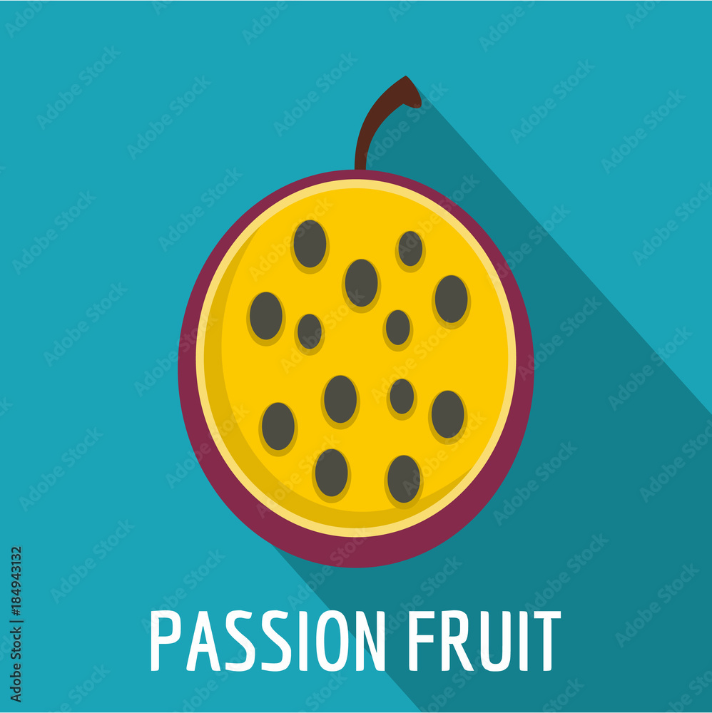 Obraz premium Passion fruit icon. Flat illustration of passion fruit vector icon for web