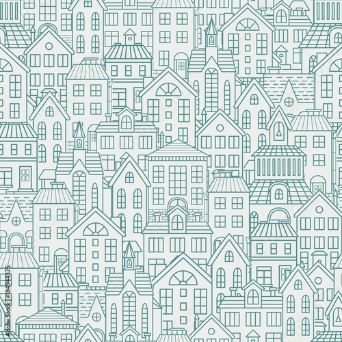 Houses seamless pattern © superpolis