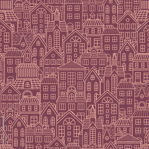 Houses seamless pattern