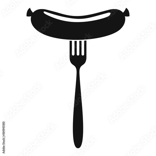 Fototapeta Sausage on fork icon