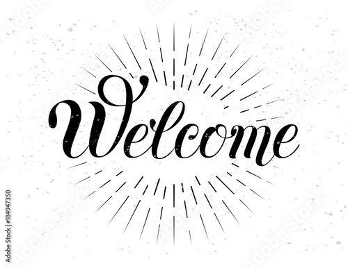 Canvas Print Welcome hand lettering