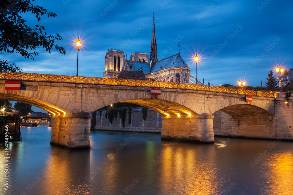 Notre Dame de Paris at sunset