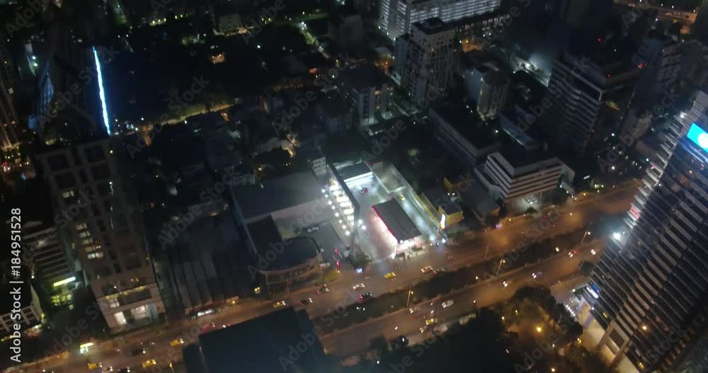 BANGKOK, THAILAND, MARCH 2017: View from Banyan Tree hotel over central Bangkok at night BANGKOK, THAILAND, MARCH 2017: View from Banyan Tree hotel over central Bangkok at night