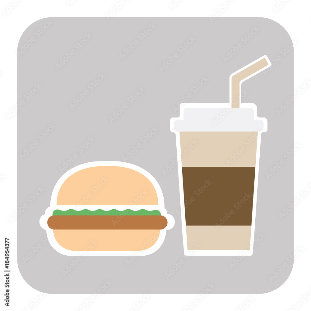 coffee and burger fast food old background - vector coffee and burger fast food old background - vector