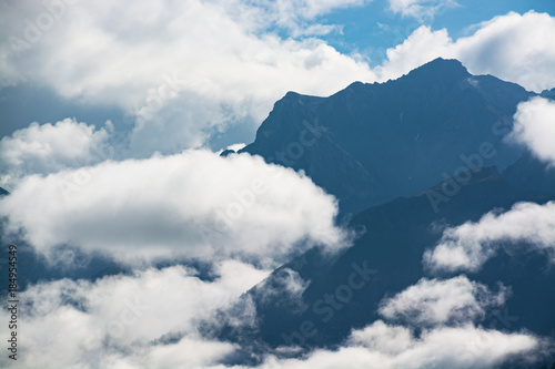 Clouds in the Switzerland Alps through Furka Pass