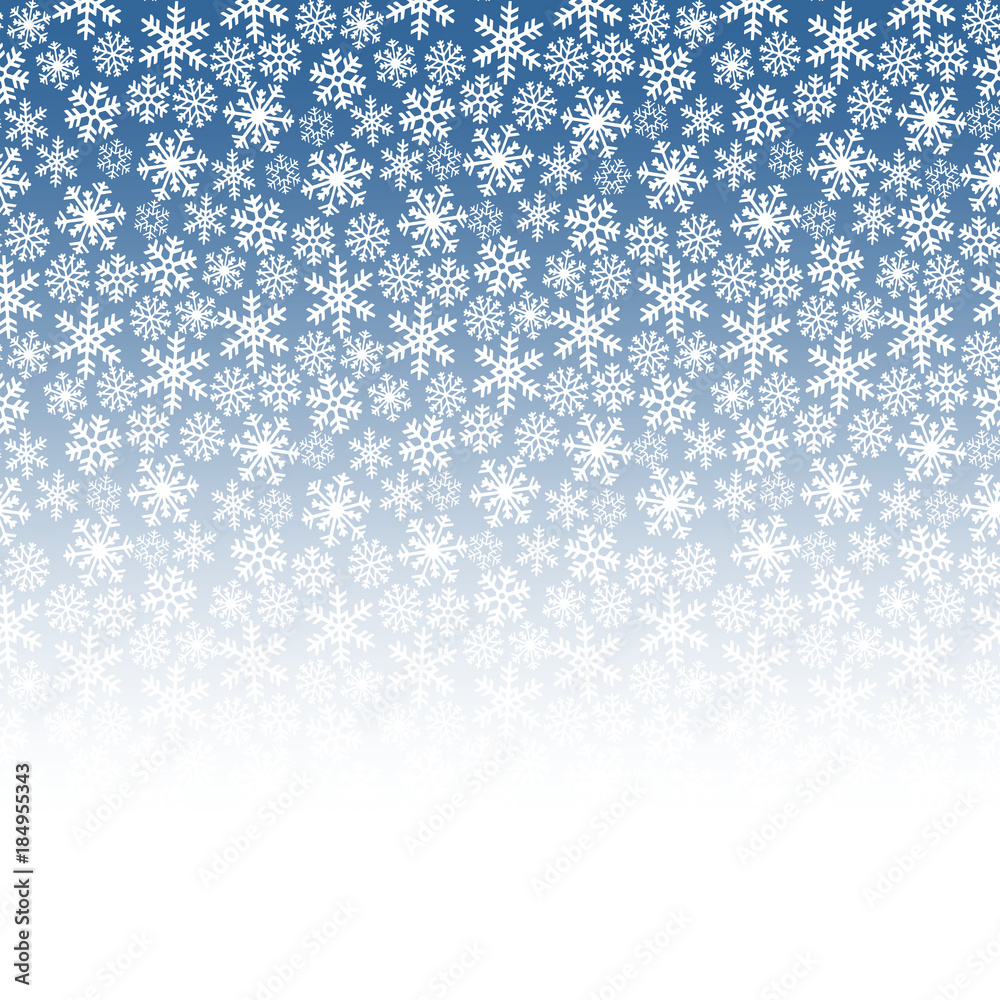 Fototapeta premium Background with white snowflakes. Vector graphic winter pattern.