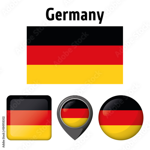 Illustration flag of Germany  and various icons. Ideal for catalogs of institutional materials and geography