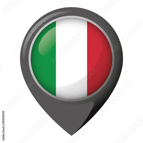 Free Download Icon representing location pin with the flag of Italy. Ideal for catalogs of institutional materials and geography - GFXLoad