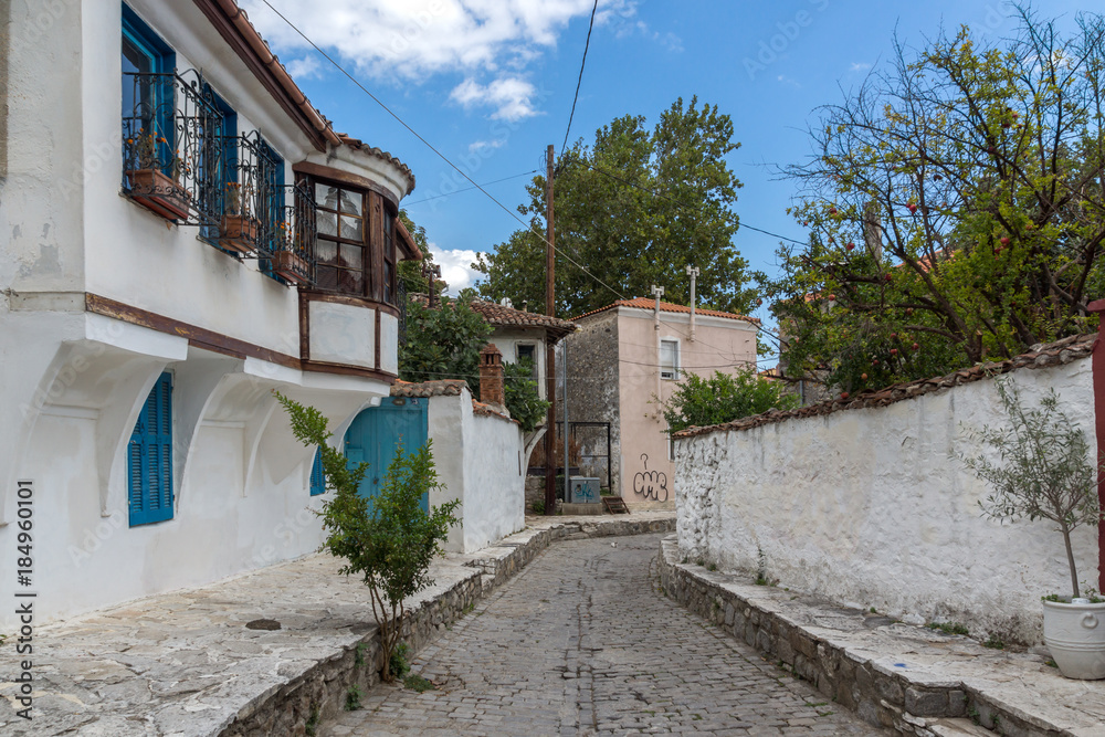Street and old houses in old town of Xanthi, East Macedonia and Thrace, Greece