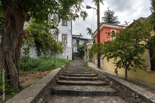 Street and old houses in old town of Xanthi, East Macedonia and Thrace, Greece