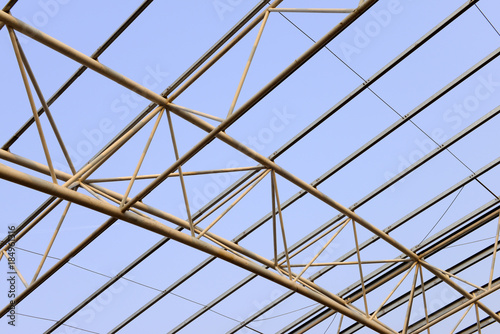 Steel structure workshop roof is under construction