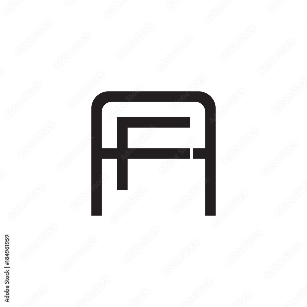 Initial letter A and F, AF, FA, overlapping F inside A, line art logo, black monogram color Initial letter A and F, AF, FA, overlapping F inside A, line art logo, black monogram color