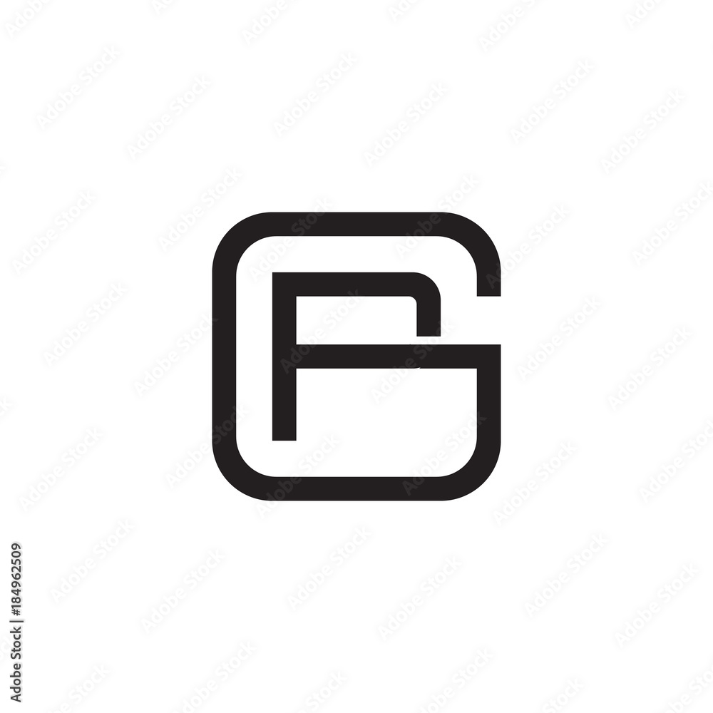 Initial letter G and P, GP, PG, overlapping P inside G, line art logo, black monogram color Initial letter G and P, GP, PG, overlapping P inside G, line art logo, black monogram color