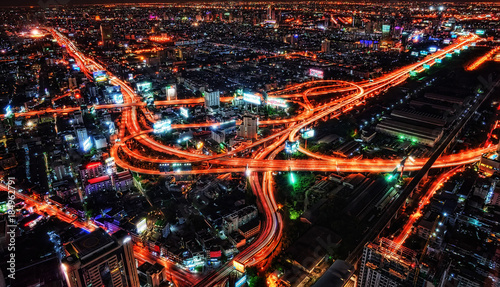 Bangkok Highway Cross at Night