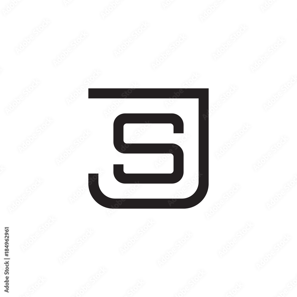 Js Monogram Logo Intertwined Uppercase Letter J Letter S