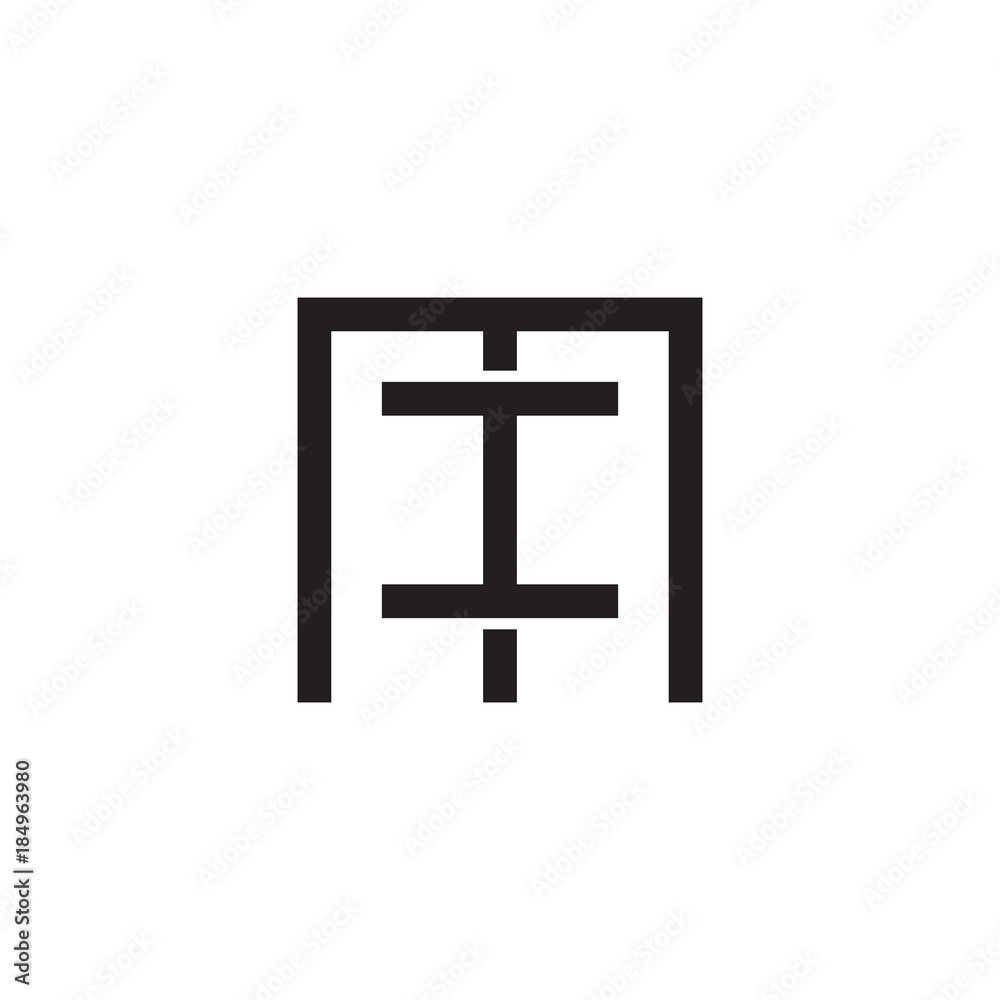 Initial letter M and I, MI, IM, overlapping I inside M, line art logo, black monogram color Initial letter M and I, MI, IM, overlapping I inside M, line art logo, black monogram color