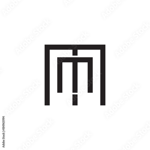 Initial letter M and M, MM, overlapping M inside M, line art logo, black monogram color