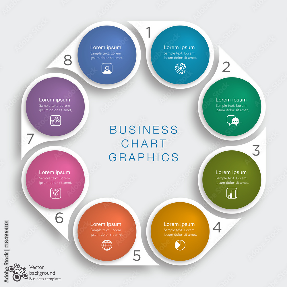 Business Chart Design 8-Step #Vector Graphics Business Chart Design 8-Step #Vector Graphics